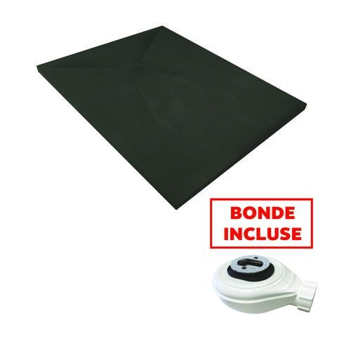 Receveur de douche résine de synthèse Nola Noir 70x90